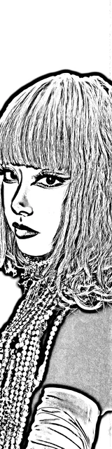 Free colorable bookmarks of an Asian woman face portrait